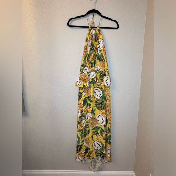 Farm Rio Biriba Yellow Sleeveless Midi Dress Anthropologie NWT Women’s XL - Picture 11 of 16
